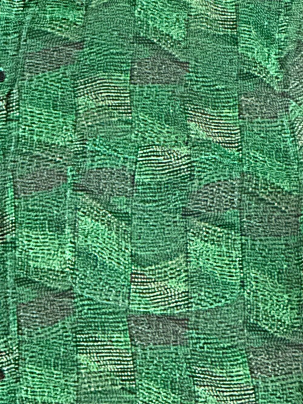 Mossimo Size M Green Black Sheer Button Up Shirt Loose Fit Lightweight City Chic - Picture 12 of 13